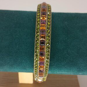 Heidi Daus Multi-color Rhinestone Hinged bracelet.